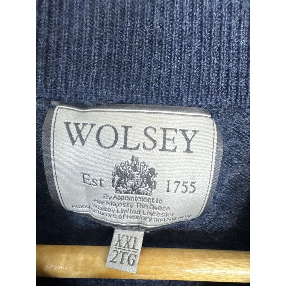Wolsey Merino Blend Mock Neck Sweater Men’s‎ XXL Short Length Navy - Picture 2 of 5